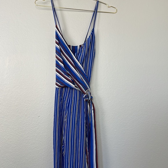 Rag & Bone 100% Silk Red, White, and Blue Striped Felix Wrap Jumpsuit - Picture 5 of 16